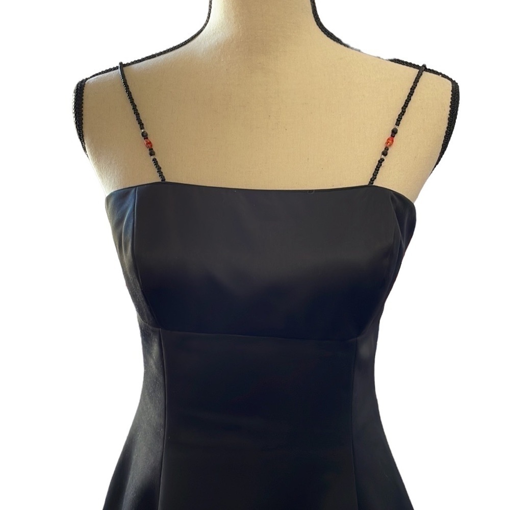 𝅺♥️abs Evening♥️ By Allen Schwartz♥️ black Satin Dress size (6) - Picture 8 of 10